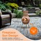 Beige Outdoor Clay Ciminea Outdoor Fireplace Sun Design Charcoal Burning Fire Pit with Sturdy Metal Stand, Barbecue, Cocktail Party, Family Gathering, Cozy Nights Fire Pit